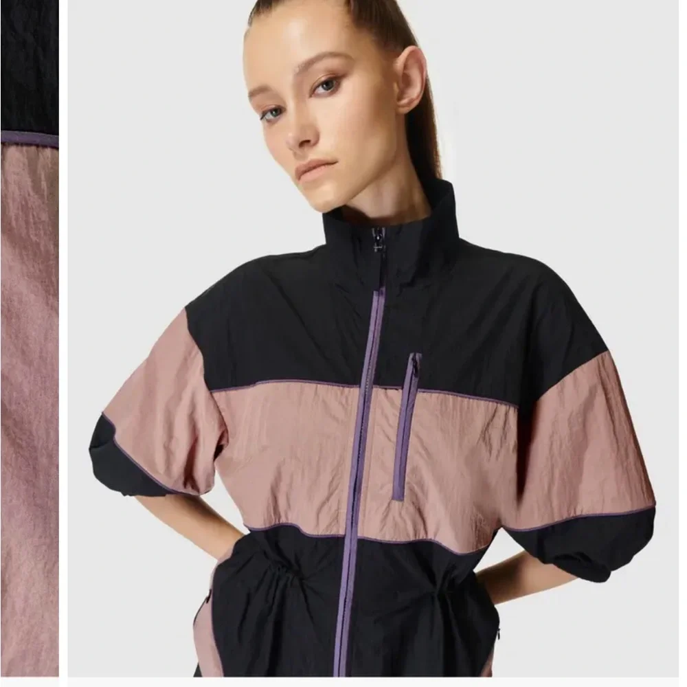 NEW • Sweaty Betty • Women’s Statement Colorblock Nylon Jumpsuit Night Black - Picture 2 of 4